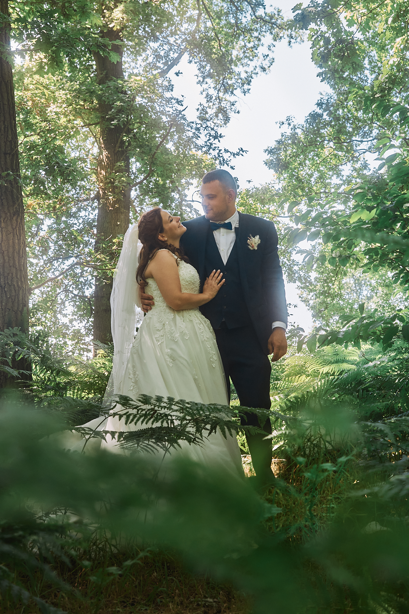 Trouwfoto in een bos